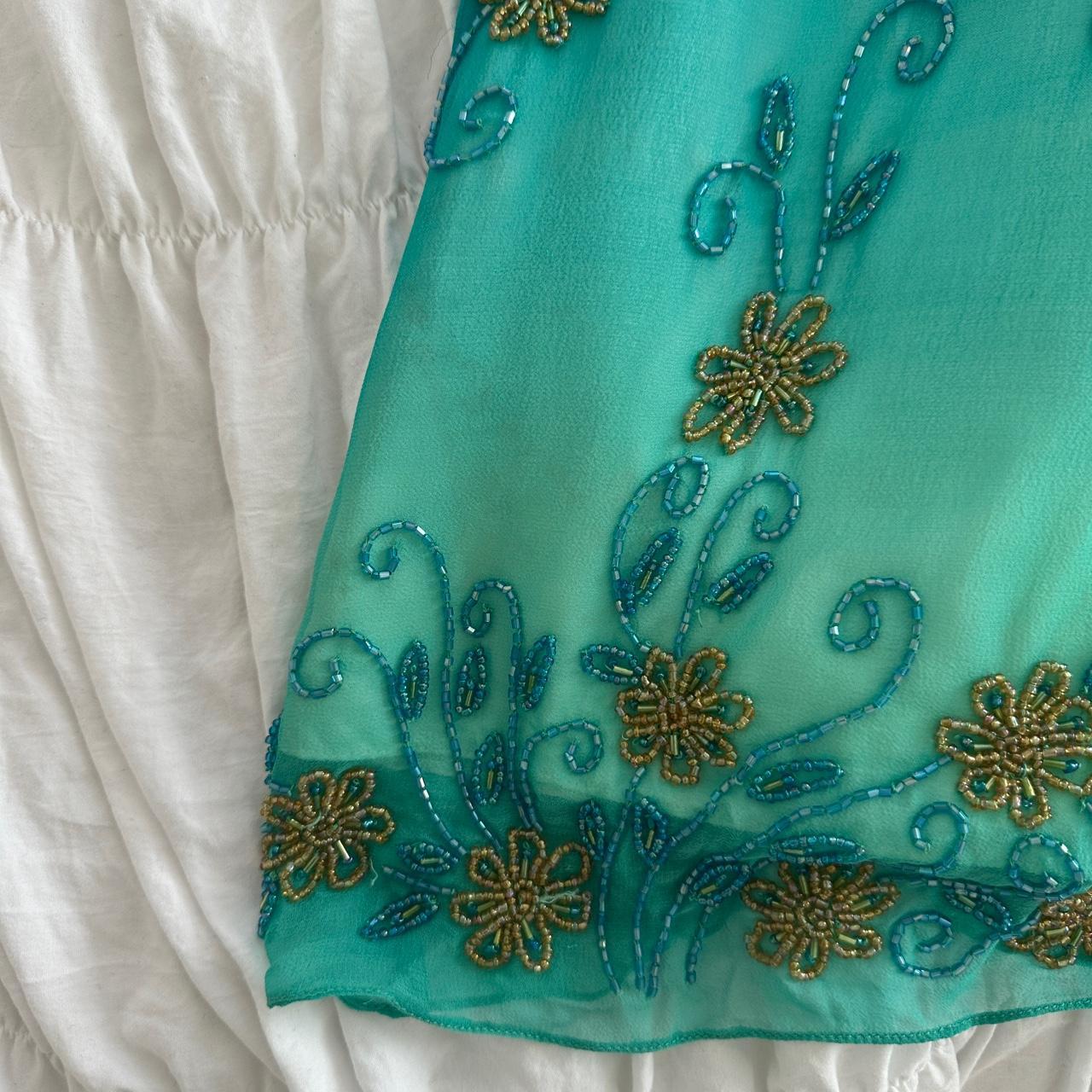 Blaues, kurzes Chiffon-Heimkehrkleid mit Perlen, Partykleid, nv4755