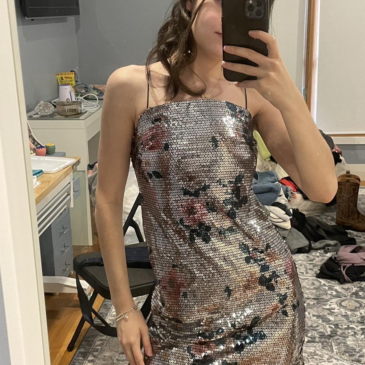 Silver Sparkling Sequin Short Homecoming Dress Party Dress nv5245