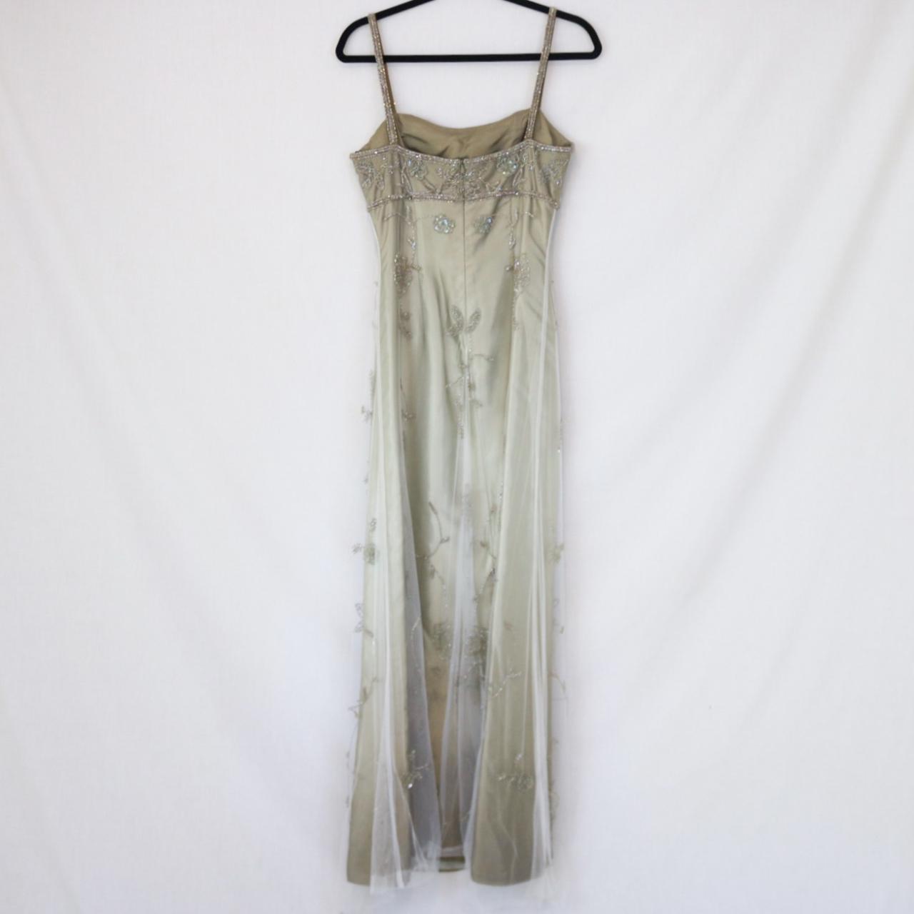 ✨Robe empire vintage champagne doré, taille haute, longue en tulle, robe de soirée formelle, nv4992