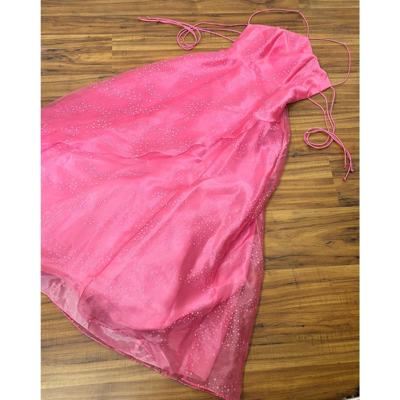 Pink Vintage Glitter Star Dress Organza Long Tulle Ball Gown Evening Dress Party Dress nv4258