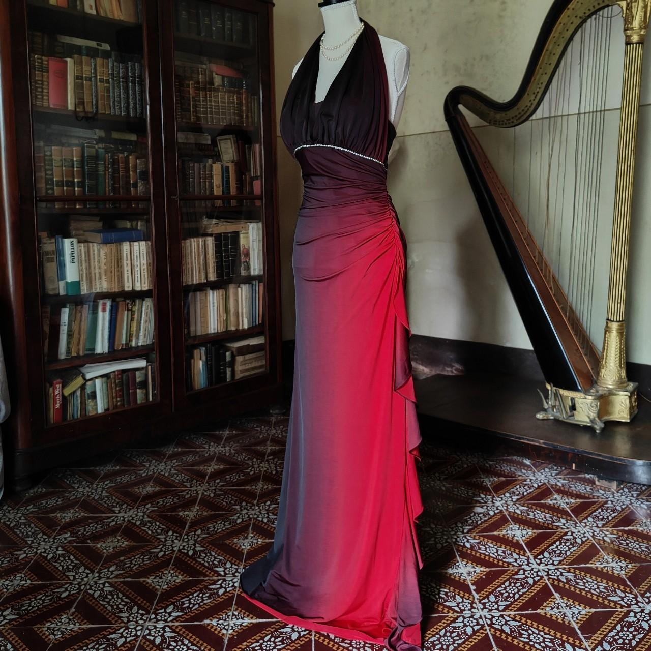 Burgundy retro gradient fashion elegant exquisite beaded sling long chiffon ball gown, evening dress, party dress nv3717