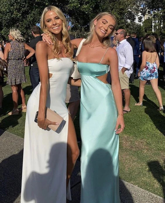 Simple Spaghetti Strap Long Ball Gown Birthday Dress Evening Dress nv1763