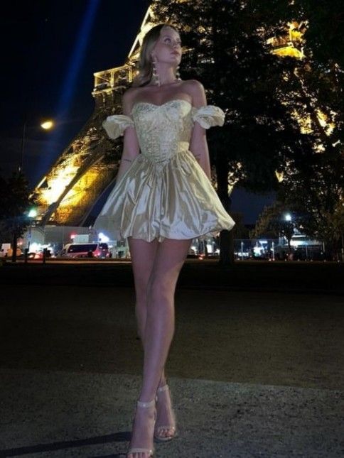 Gold Sexy A-Linie Kurzes 18 Jahre Altes Spitzen-Heimkehrkleid Weihnachtsferien Geburtstagskleid Geburtstags-Outfit nv3120