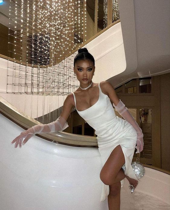 White sexy short tight slit 17th birthday costume birthday holiday party dress nv3122