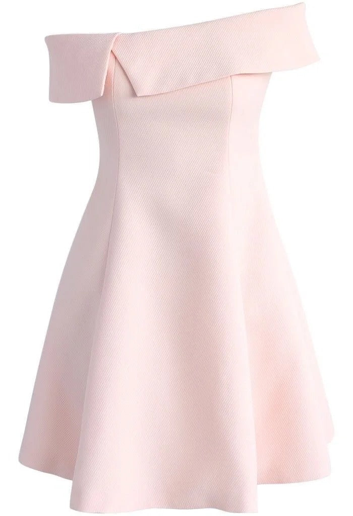 Pink Off-The-Shoulder One Shoulder Homecoming Dress Short Satin Prom Dress Evening Dress nv4386