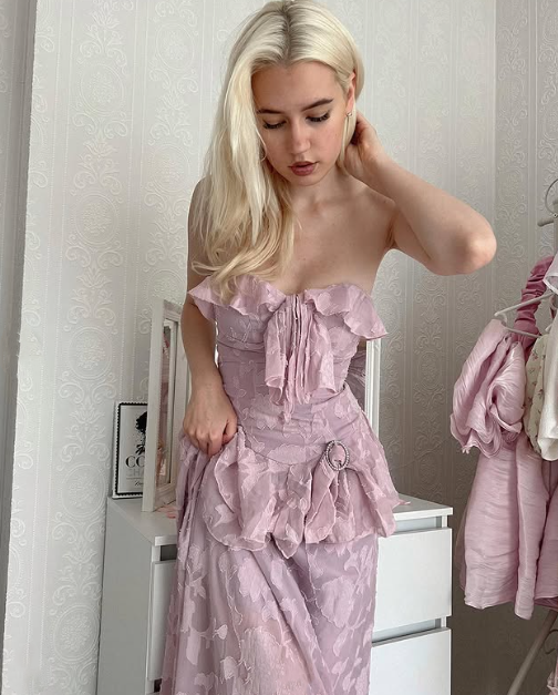 Pink Fashion Elegant Exquisite Lace Long Prom Dress Evening Dress Party Dress nv3524