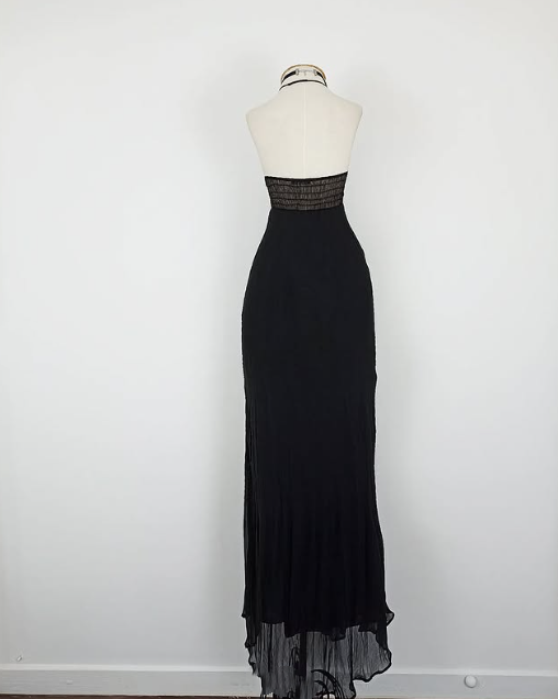 Black vintage elegant fashion long chiffon ball gown evening dress party dress nv3549