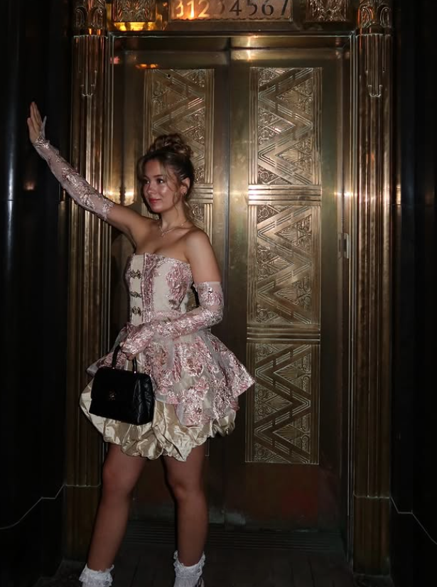 Pink vintage elegant cute short mini prom dress gold homecoming dress evening dress prom dress nv1870