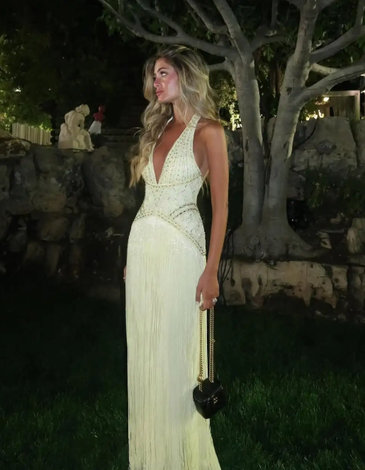 Yellow shiny beaded elegant off-shoulder long chiffon prom dress evening gown nv5218