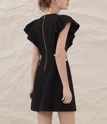 NiceVestidos-Short Homecoming Dress Simple Black Niche Light Luxury Evening Dress Annual Meeting Black Dress Petite Banquet Dress Female nv5548