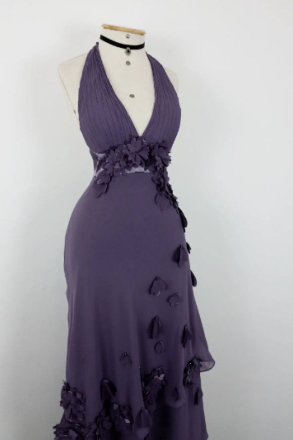 NiceVestidos-Purple strappy floral long chiffon prom dress Nv5627