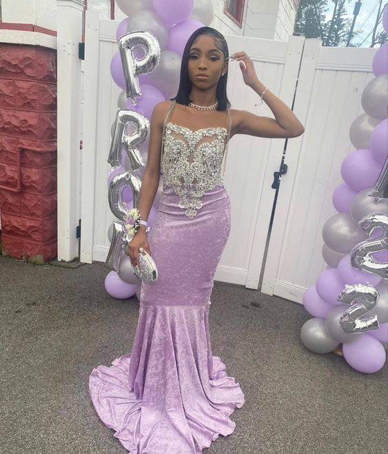 Lilac Mermaid Velvet Prom Dress Formal Party Dress Prom Dress nv1225 NiceVestidos Lilac Mermaid Velvet Prom Dress Formal Party Dress Prom Dress nv1225 NiceVestidos