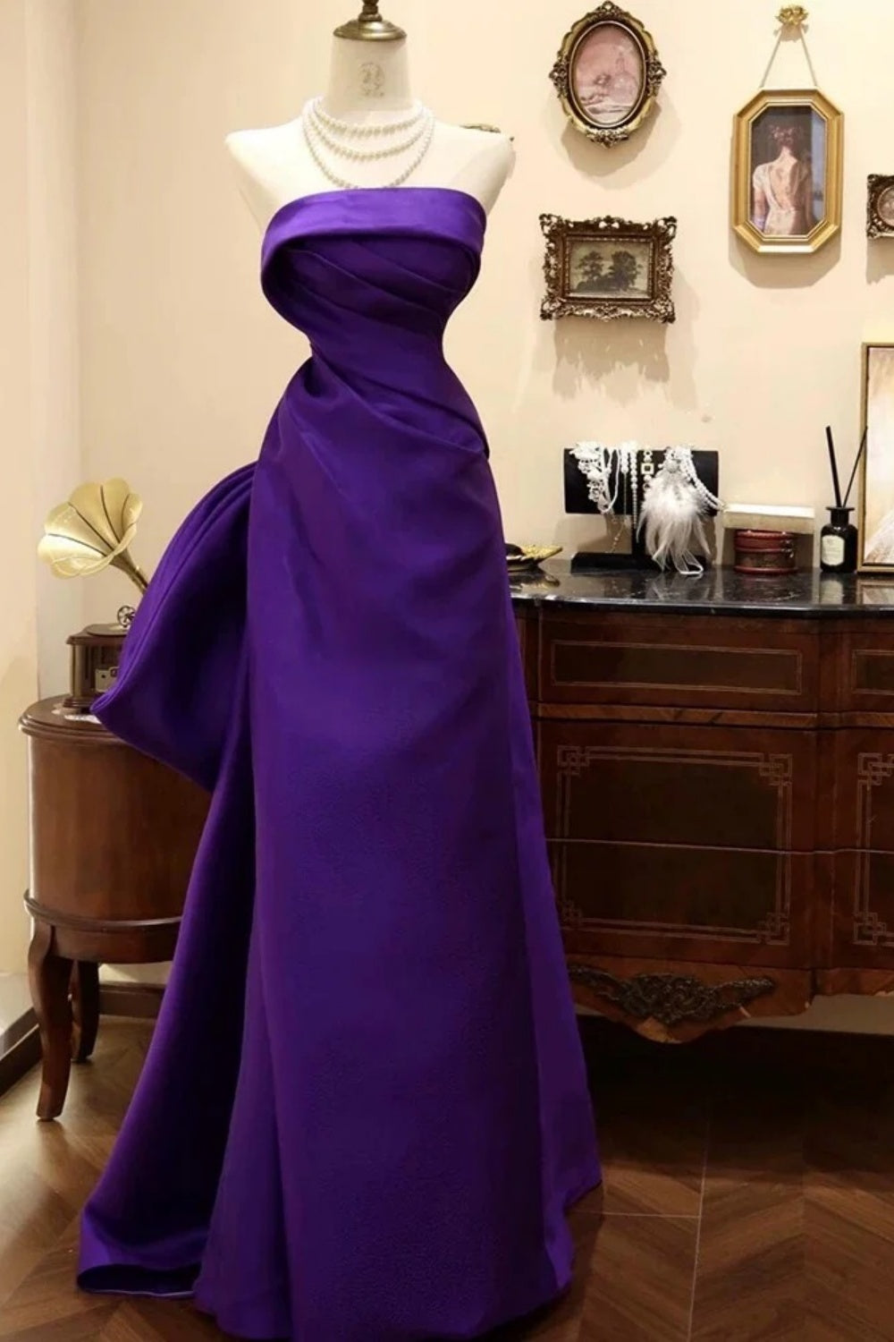 NiceVestidos-_Retro Purple Minimalist And Stylish Prom Long Satin Dress NV6086
