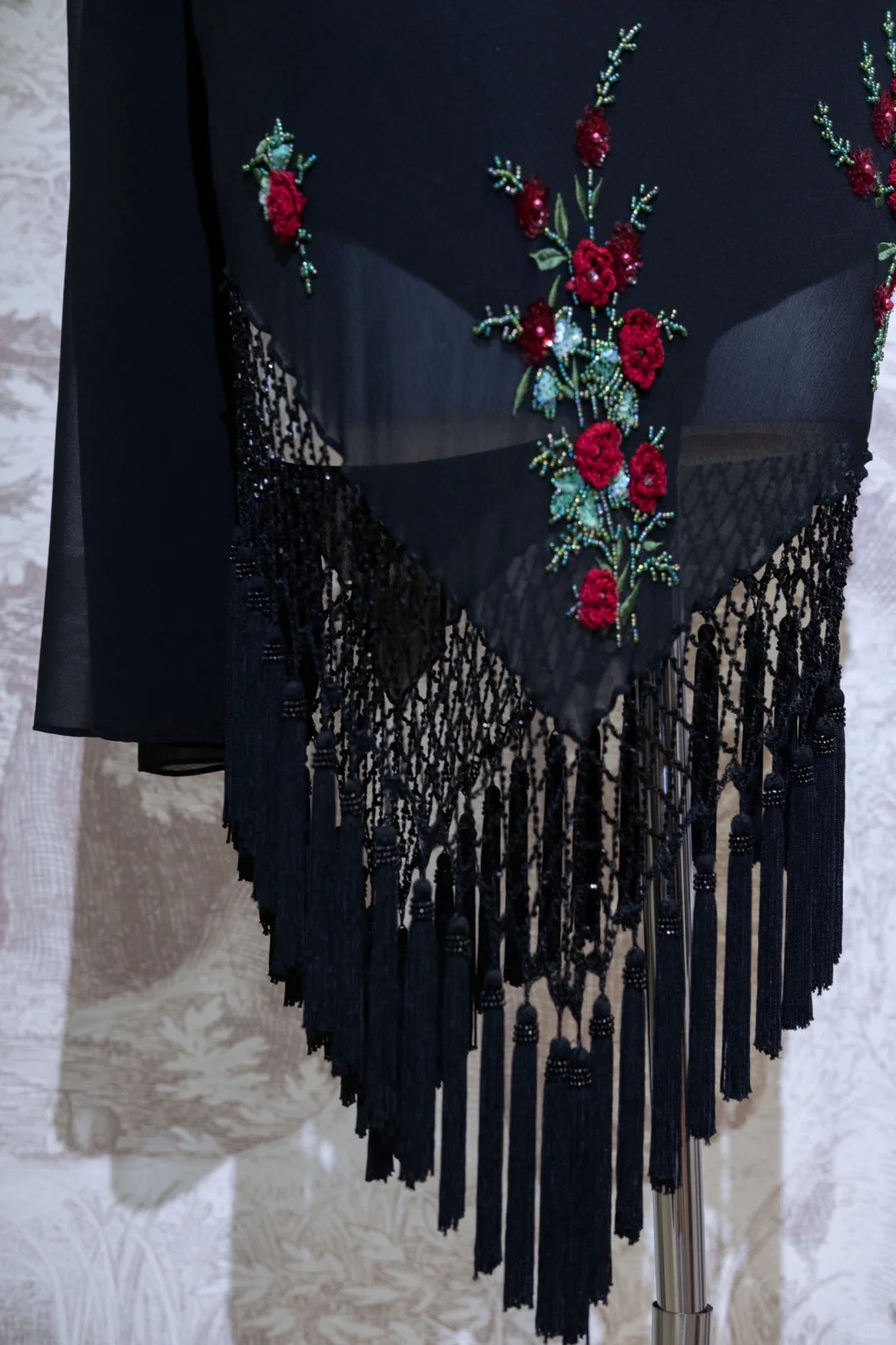 Black Floral Long Chiffon Prom Dress Evening Dress Party Dress nv5131