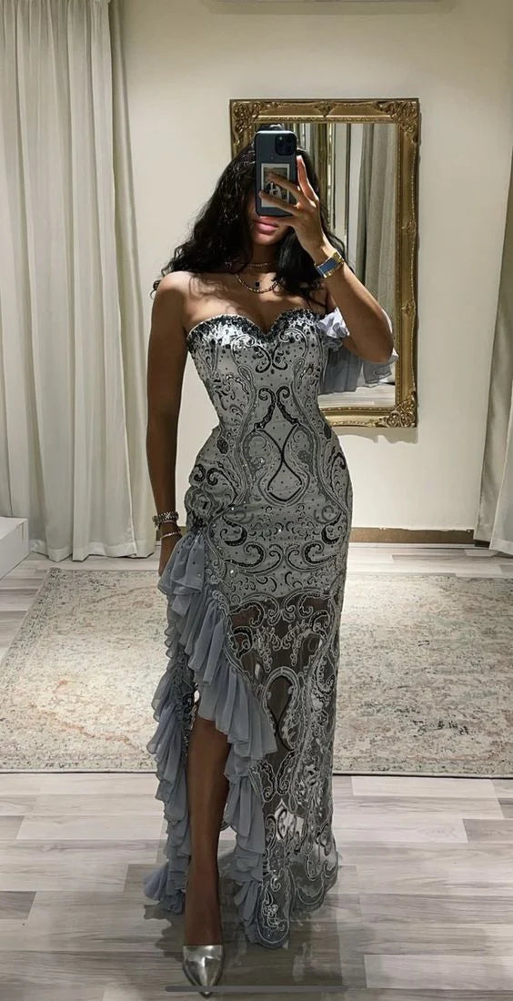 Superbe robe de soirée moulante à décolleté en cœur nv2228