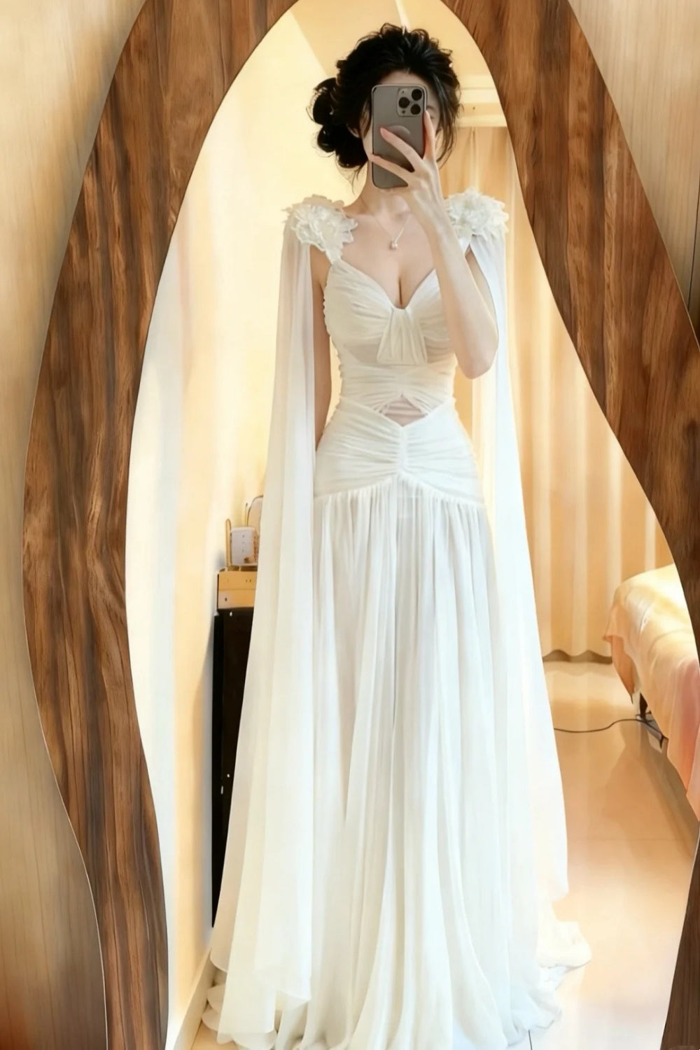 NiceVestidos-_White Fairy Dress, Long Tulle Gown, Prom Dress NV6091