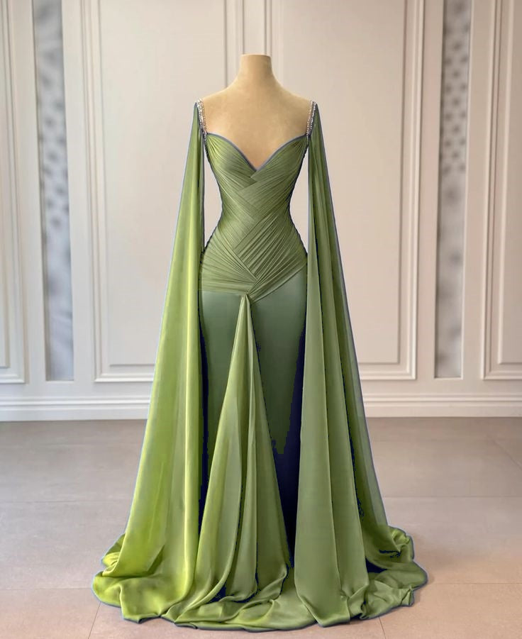 Blue Fashion Ruffle Elegant Long Satin Floor Length Rhinestone Strap Prom Dress Evening Dress Party Dress nv5119