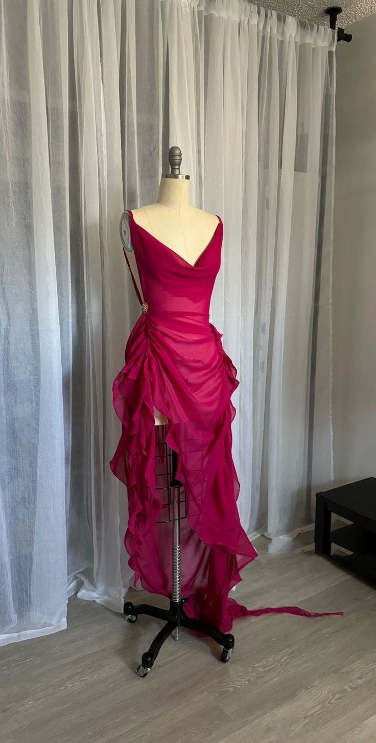 Pink Fashion Elegant Long Chiffon Birthday Dress Prom Dress Party Dress Homecoming Dress nv4528