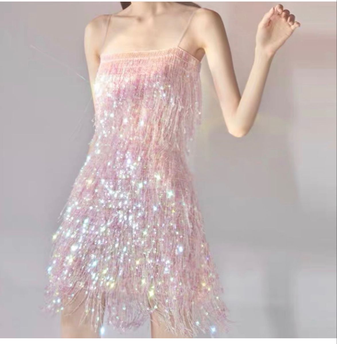 Pink Gorgeous Exquisite Beaded Short Dress nv5439