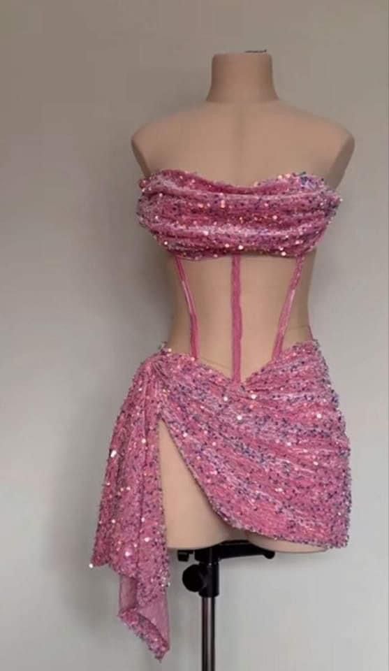 Red/Pink Fashion Sparkling Short Homecoming Dress Cocktail Party Dress nv4793