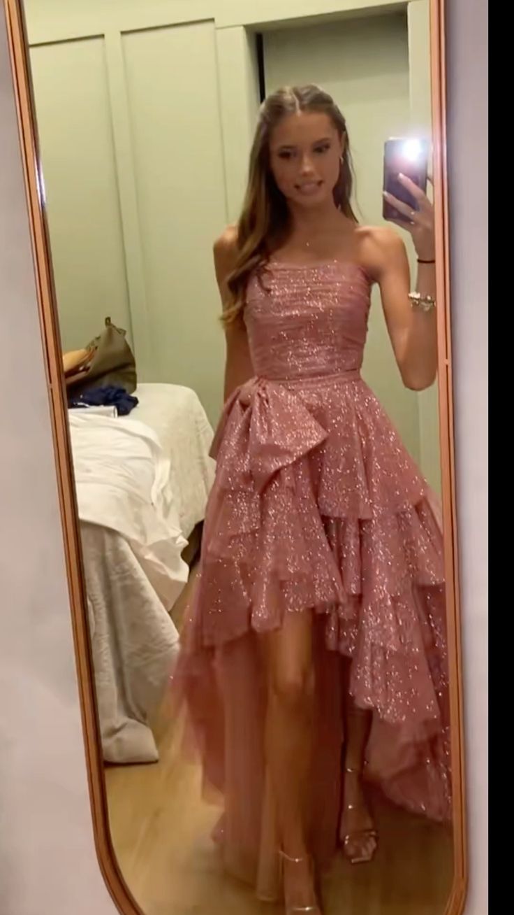 Robe longue de soirée rose à épaules dénudées et col en cœur avec nœud et haut tube nv2502