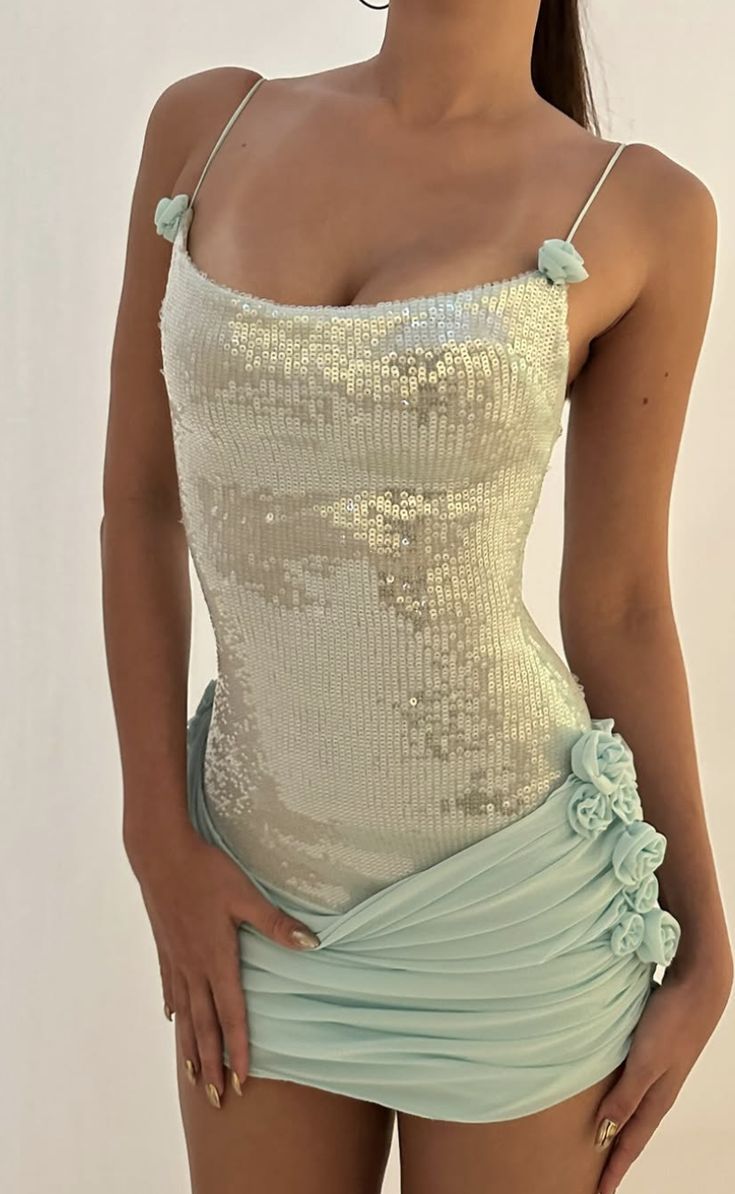 Green Fashion Shiny Sequin Floral Short Homecoming Dress Cocktail Party Dress nv5176