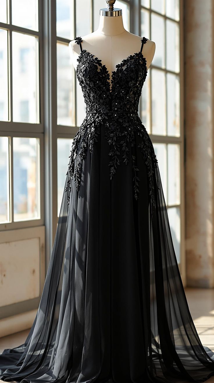NiceVestidos-_Black Minimalist And Elegant Long Evening Gown NV6026