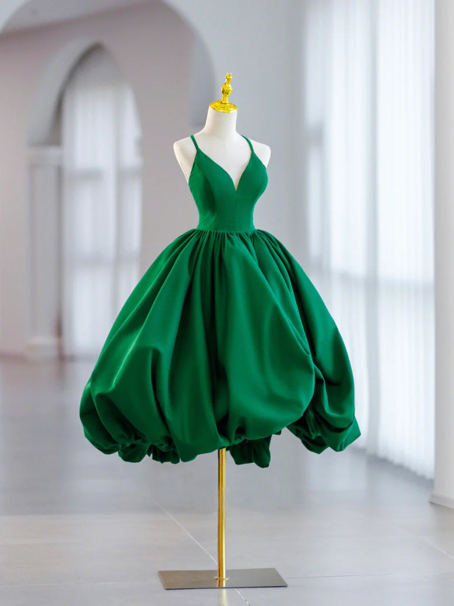 Green V-Neck Satin Short Prom Dress, A-Line Green Evening Dress nv1585 NiceVestidos Green V-Neck Satin Short Prom Dress, A-Line Green Evening Dress nv1585 NiceVestidos