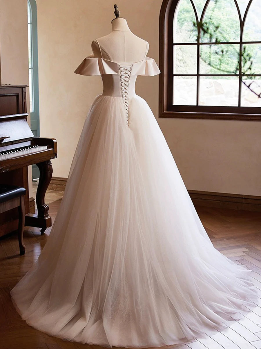 Beautiful spaghetti strap floor length ball gown sleeveless backless evening dress prom dress nv1867