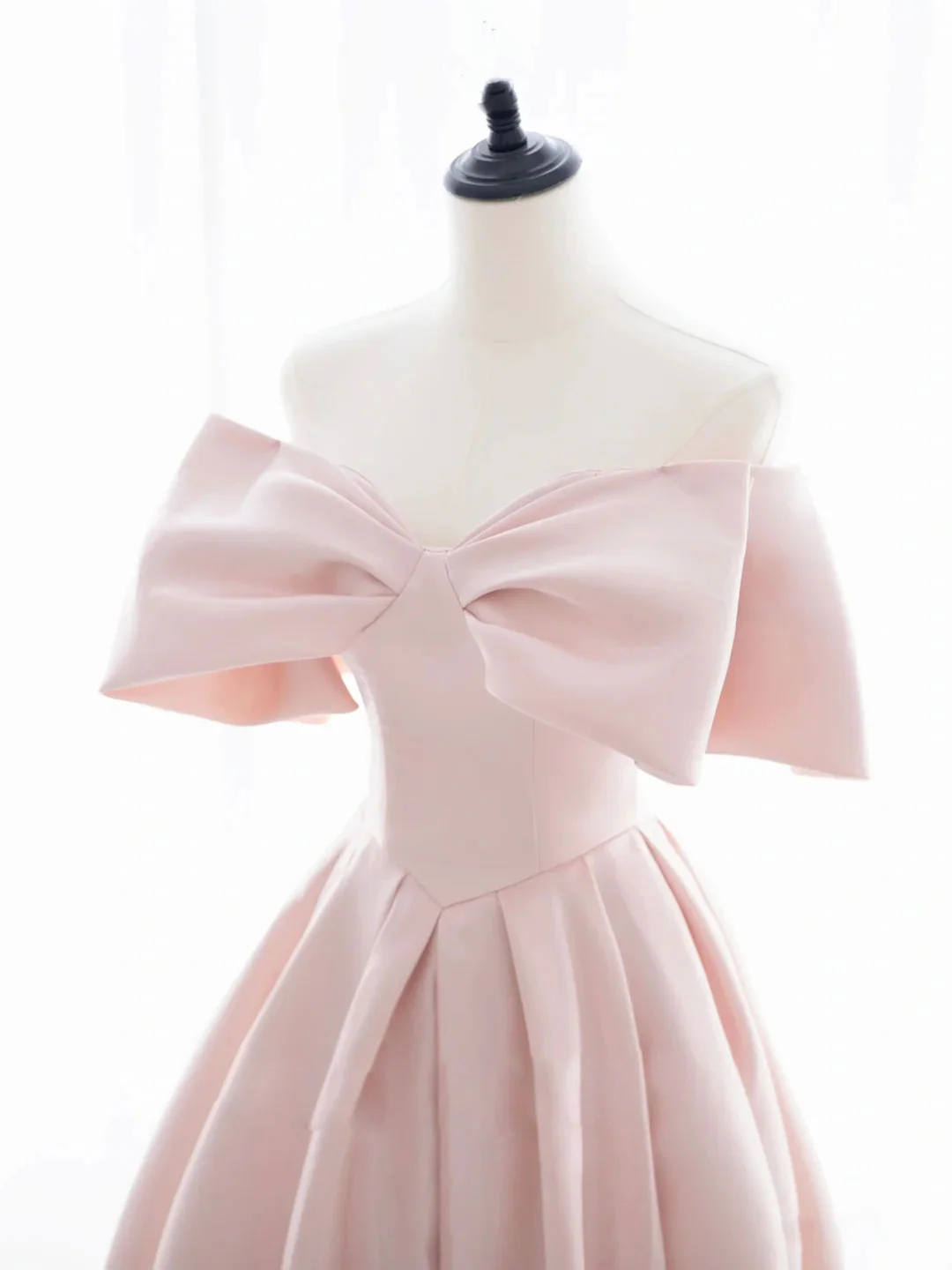 Simple and elegant pink satin long ball gown evening dress nv1909