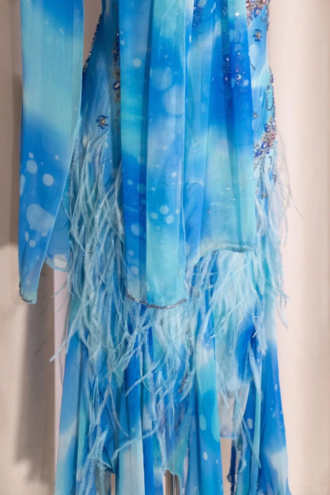 Blue Beaded Long Chiffon Prom Dress Evening Dress Party Dress nv5128