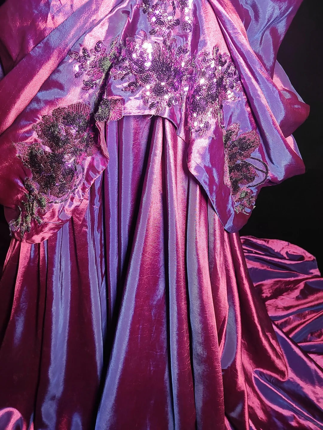 Purple exquisite beaded gorgeous vintage witch ball long ball gown nv5230