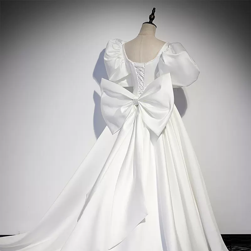 White stain Long prom dress evening dress wedding dress nv121