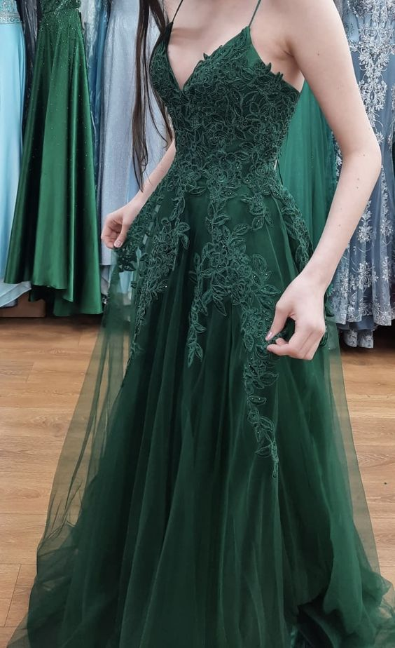 Robe de bal vert émeraude nv765