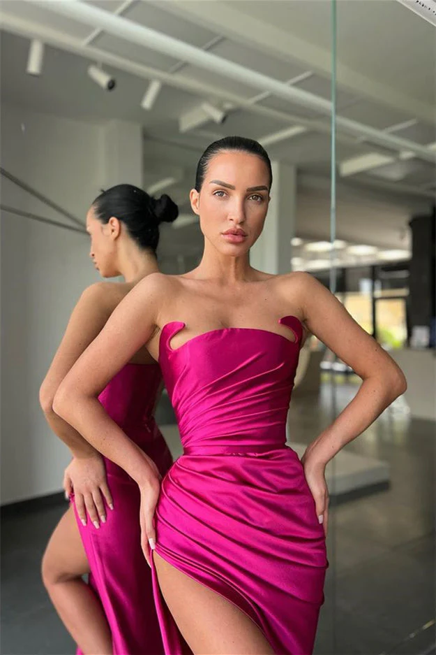 Classic Sleeveless Amazing Split Mermaid Evening Dresses nv376