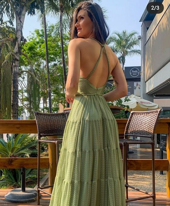 Fairy A-Line V Neck Sage Green Tulle Long Prom Dreeses Summer Formal Party Dresses nv522