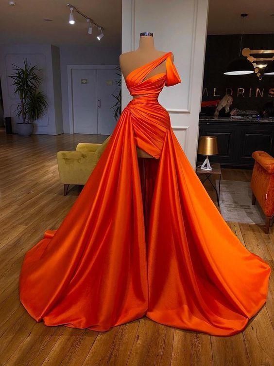 Orange gorgeous elegant long satin ball gown fashion evening dress nv8 NiceVestidos Orange gorgeous elegant long satin ball gown fashion evening dress nv8 NiceVestidos