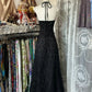 Black Vintage Fashion Lace Suspender V Neck Long Prom Gown Evening Dress Party Dress nv3623