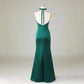 Green Sexy Backless Deep V Neck Mermaid Satin Long Bridesmaid Dresses Ball Gowns Evening Dresses nv1986