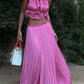 Blue/Pink Fashion Two Piece Suit Elegant Wedding Guest Party Dress Holiday Dress nv5334