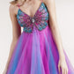Pink Fashion Gradient Butterfly Beaded Short Chiffon Fantasy Fairy Homecoming Dress Birthday Party Dress nv5192