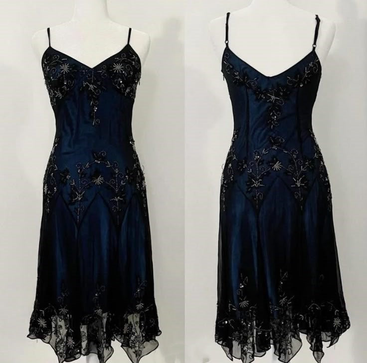 NiceVestidos-Navy blue exquisite beaded fairy short/mid-length unique homecoming dress nv5465
