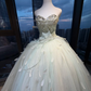 Strapless Light Mint Green Fairy Ball Gown Rhinestone Beaded Sparkle Tulle Feather Long Prom Dress  NV7028