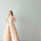 Strapless Nude Pink Ball Gown Prom Dress, Rose Beaded Embroidery Evening Gown  NV7112