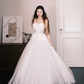 Strapless Heart Neck Dotted Tulle Wedding Dress, Romantic Ball Gown Bridal Gown  NV7326