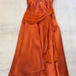 NiceVestidos--Orange Satin Embroidered Spaghetti Strap Prom Dress NV5759
