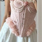 Pink Sweet Fashion Short Lace Homecoming Dress Birthday Party Dress nv4886