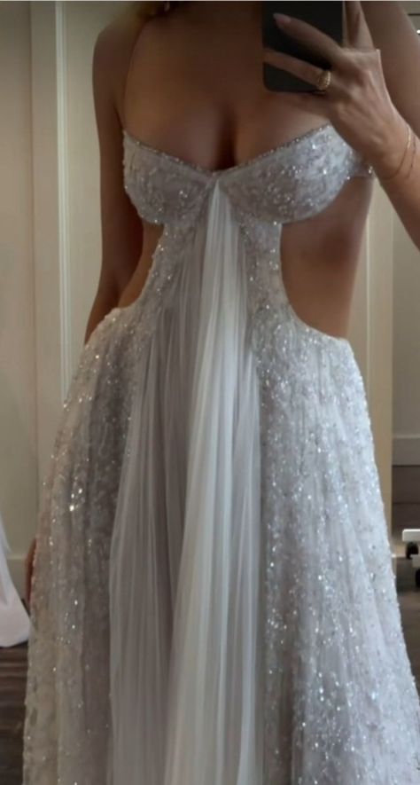 NiceVestidos - Robe de bal longue et scintillante en tulle blanc, robe de mariée NV5842