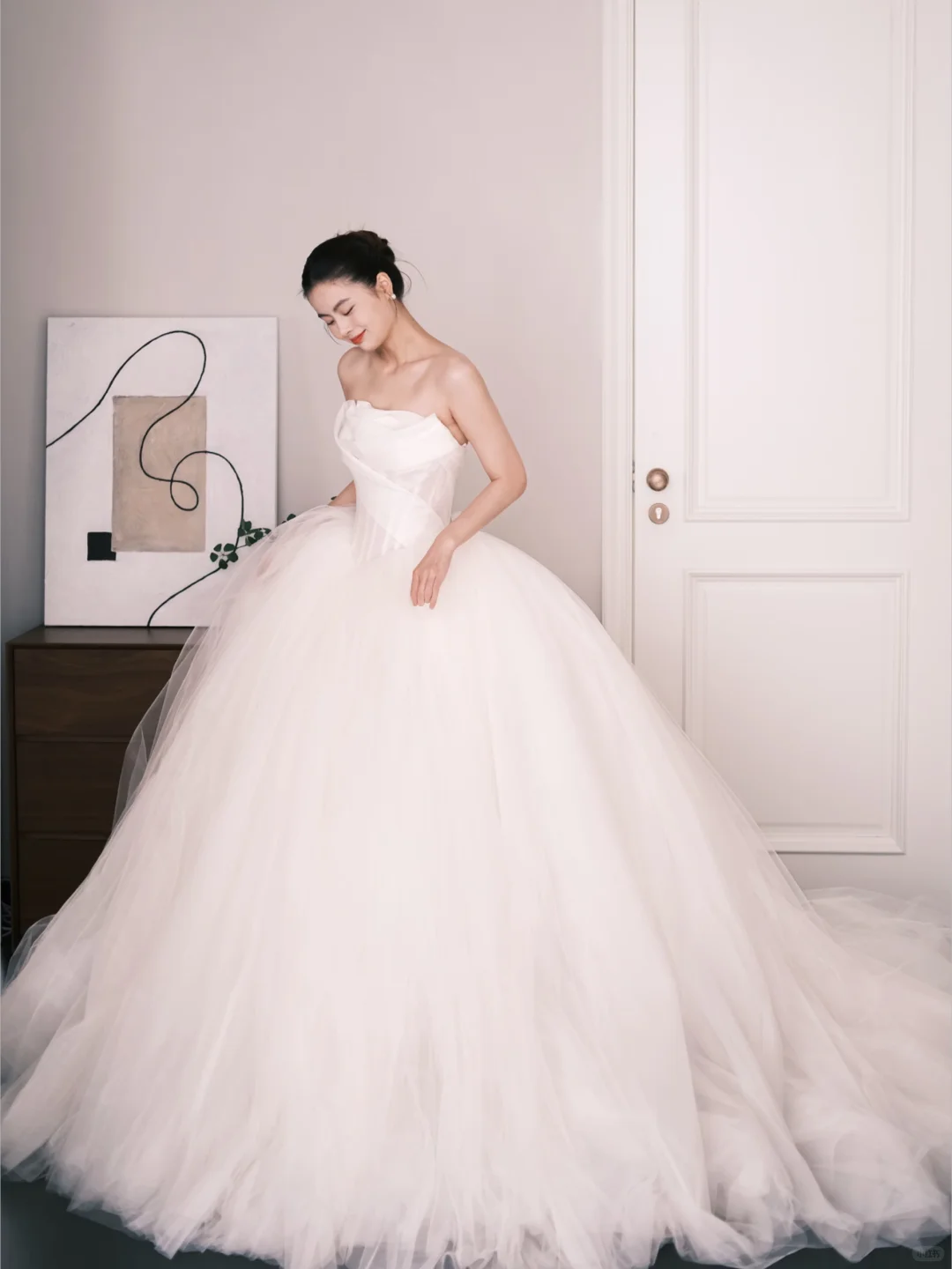 Strapless Tulle Ball Gown Wedding Dress Princess Bridal Gown  NV7222