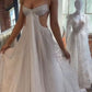 NiceVestidos - Robe de bal longue et scintillante en tulle blanc, robe de mariée NV5842